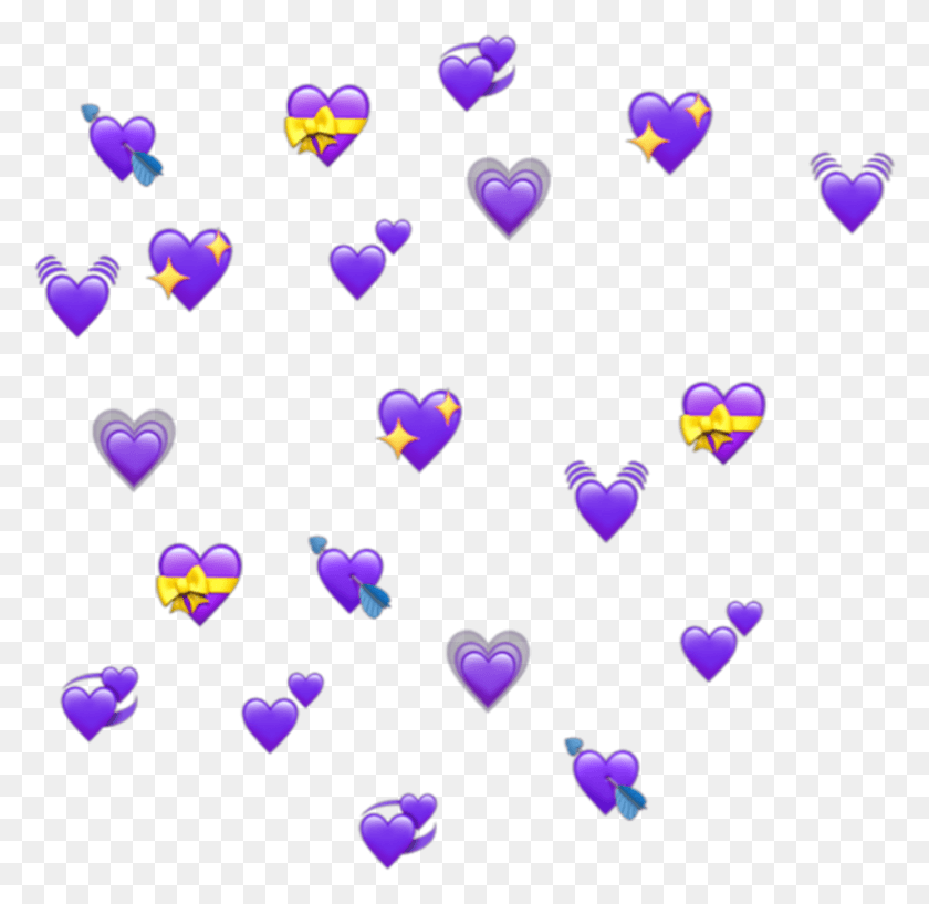 953x926 Purple Hearts Heart Emoji Emojis Tumblr Kermit The Frog Hearts, Confetti, Paper, Ball HD PNG Download