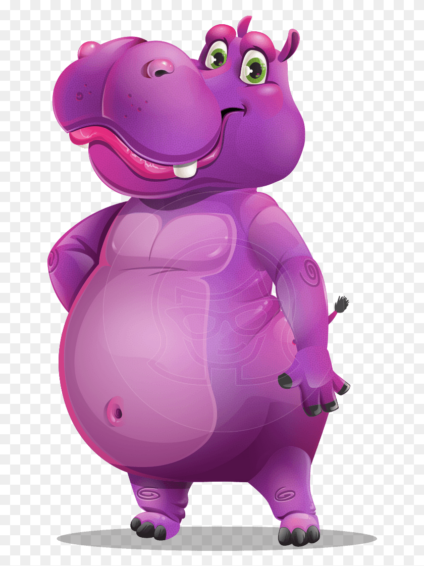 654x1061 Purple Hippo Cartoon Character Cartoon, Toy, Graphics HD PNG Download