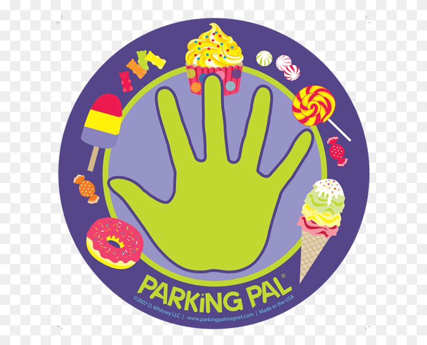 619x619 Purple Ice Cream Cone Donut Candy Parking Lot Toddler Parking Pal Magnet, Graphics, Text HD PNG Download