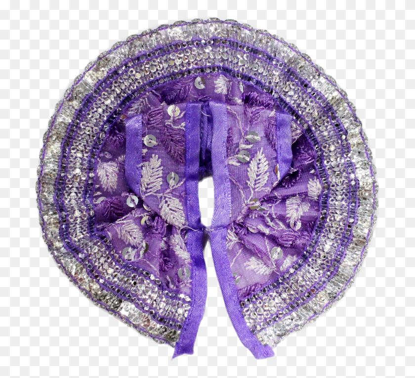 701x704 Purple Lace Ladoo Gopal Poahak Dress Thakorji Vastra, Ornament, Gemstone, Jewelry HD PNG Download