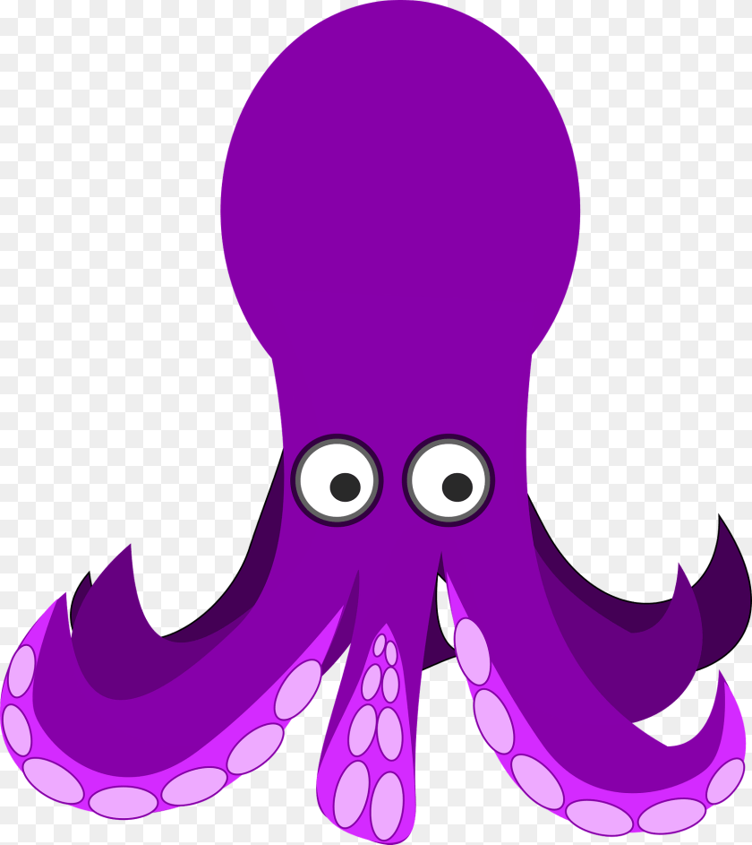 1711x1920 Purple Octopus With Big Eyes Clipart, Animal, Sea Life, Invertebrate, Fish PNG