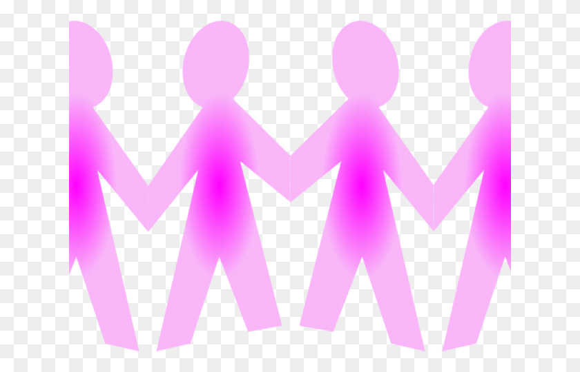 640x480 Purple Paper People Chain, Hand, Holding Hands, Crowd HD PNG Download