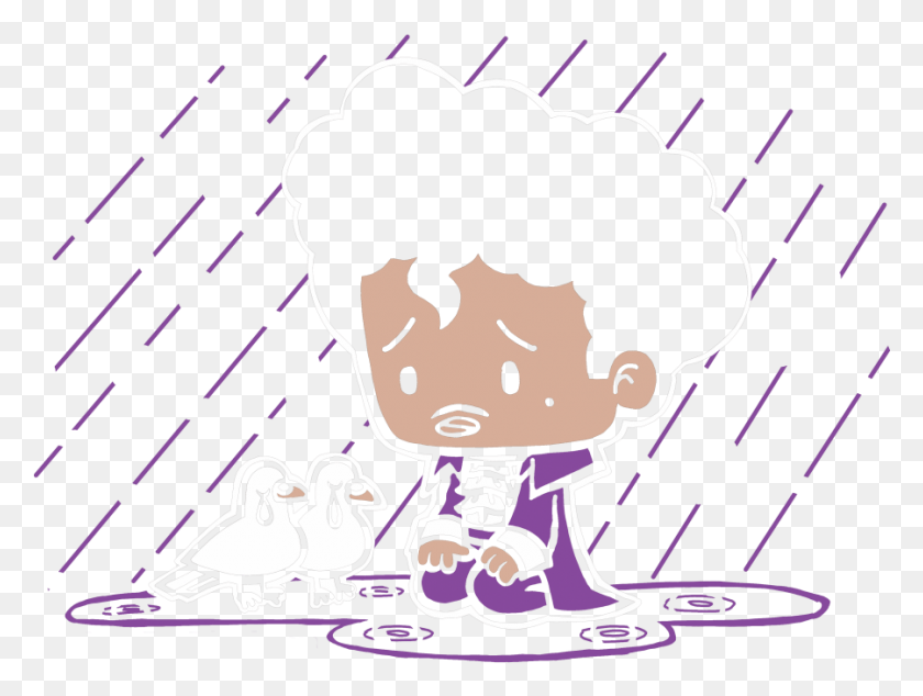 900x663 Purple Rain Cartoon, Poster, Advertisement, Bird Descargar Hd Png