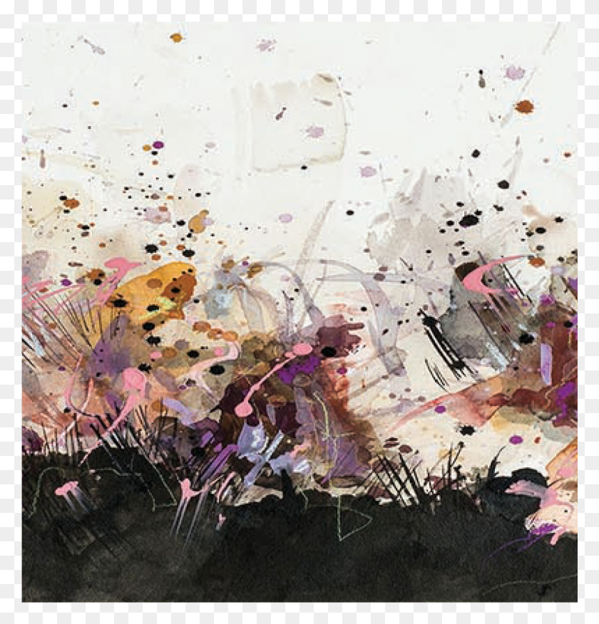 1668x1745 Фиолетовый Дождь Стеклянный Фартук Акварельный Фартук, Современное Искусство Hd Png Скачать