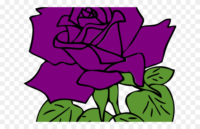 640x480 Purple Rose Clipart Puple Roses Outline With Transparent Background, Plant, Flower, Blossom HD PNG Download