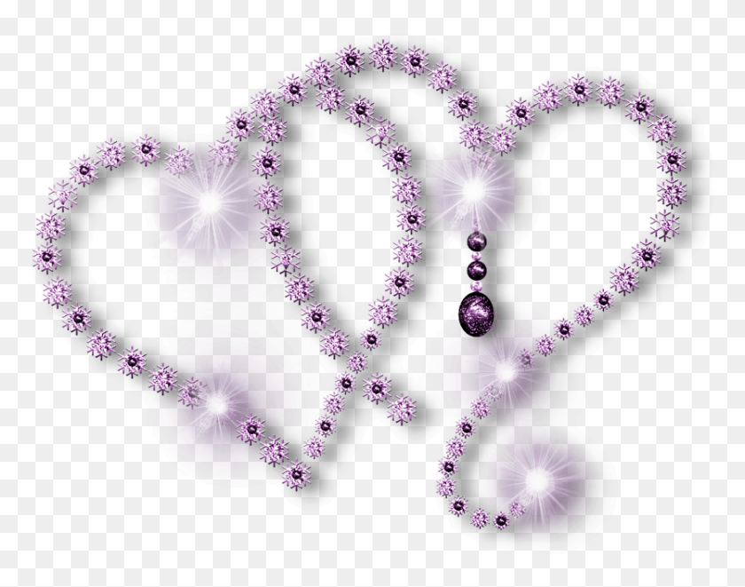834x643 Purple Silver Heart, Pattern, Ornament, Light HD PNG Download