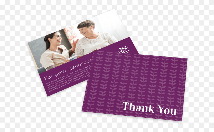 646x457 Purple Thank You Card Template Preview Brochure, Poster, Advertisement, Flyer HD PNG Download