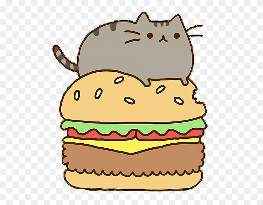 675x595 Pusheen Gif Pusheen Unicorn Pusheen Cute How To Pusheen On A Hamburger, Burger, Food, Birthday Cake Hd Png Скачать