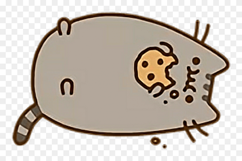 969x618 Pusheen With A Cookie Pusheen, Dish, Meal, Food HD PNG Download