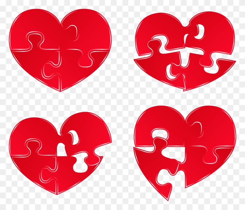 3431x2905 Puzzle Hearts Clipart Picture Heart Puzzle, Text, Symbol, Mustache HD PNG Download