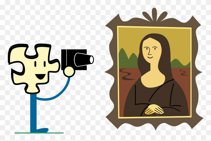 1240x800 Puzzly Taking A Photo Of The Mona Lisa Mona Lisa Svg, Text, Person, Human HD PNG Download