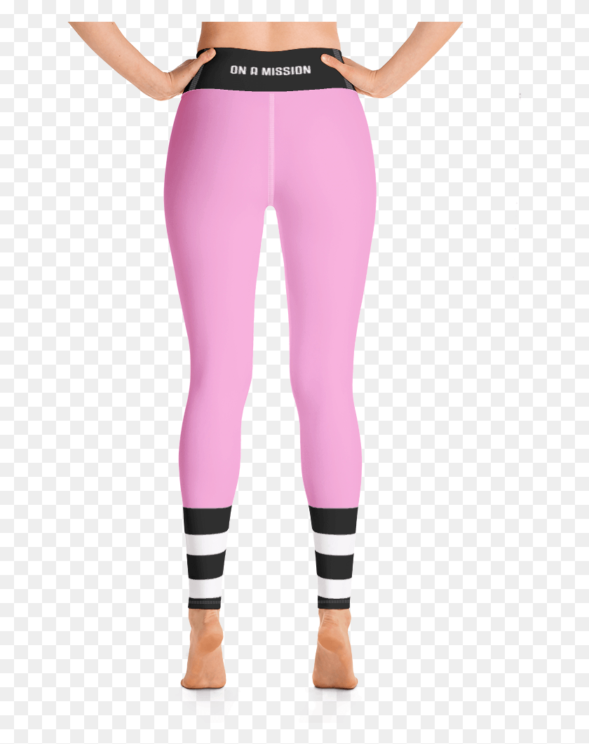 650x1001 Pwm Pink Signature Stripe Leggings Cool Yoga Pantalones Patrón, Ropa, Ropa, Medias Hd Png