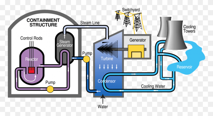 859x437 Pwr Nuclear Power Plant Diagram Nuclear Power Diagram, Vegetation, Plant, Electrical Device HD PNG Download