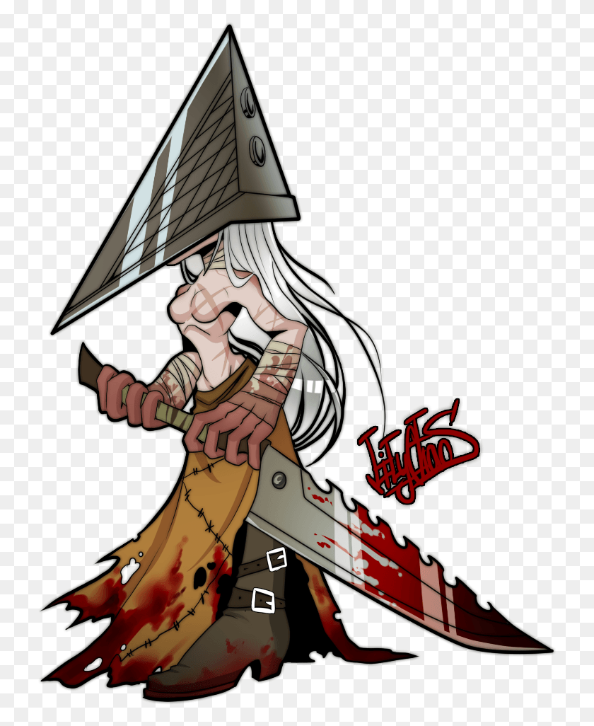 734x966 Pyramid Head Silent Hill 2 Artwork By Lily Chaos, Person, Human, Comics HD PNG Download