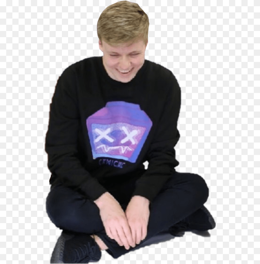 556x852 Pyro Happy Icon Youtuber Sticker Sitting, Adult, Person, Man, Male PNG