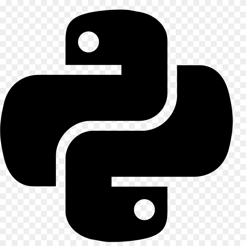 1600x1600 Python Icon, Gray PNG