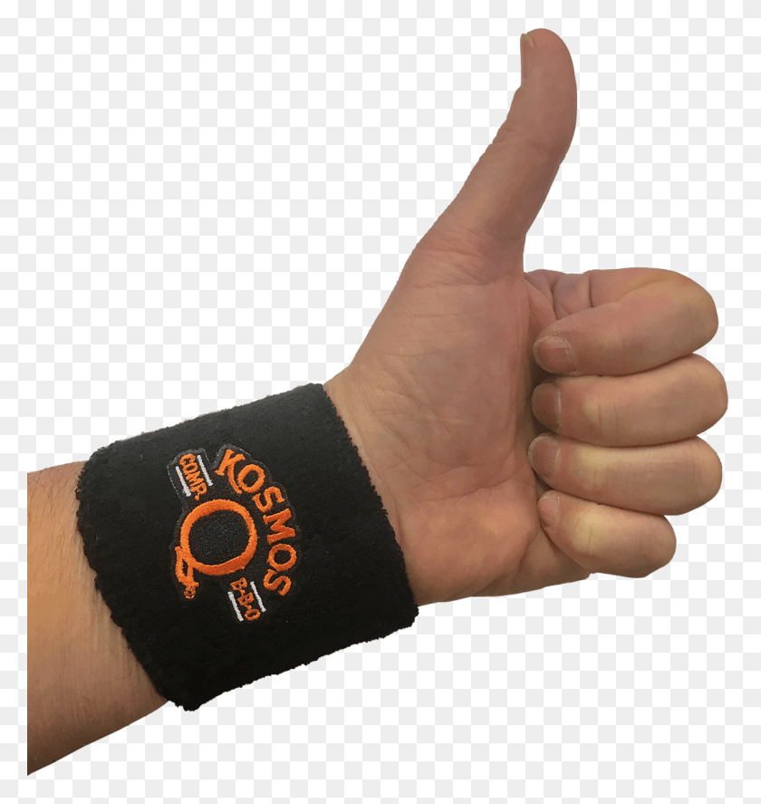 1200x1273 Q Black Sweatband On Man39s Hand Giving A Thumbs Leather, Wrist, Person, Human HD PNG Download