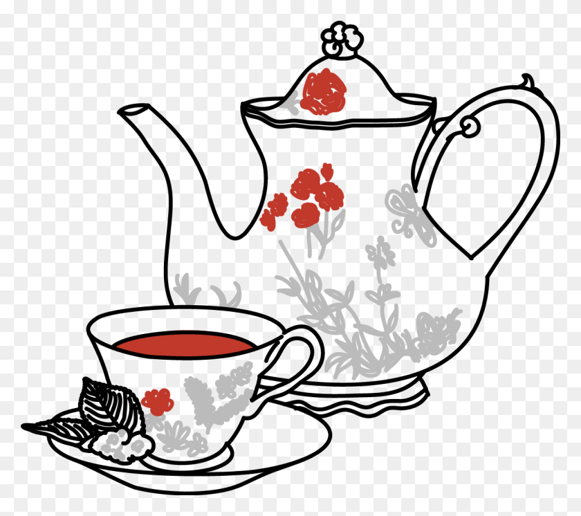 1138x1001 Qa Teatime Presents Tea Drawing, Pottery, Teapot, Pot Descargar Hd Png