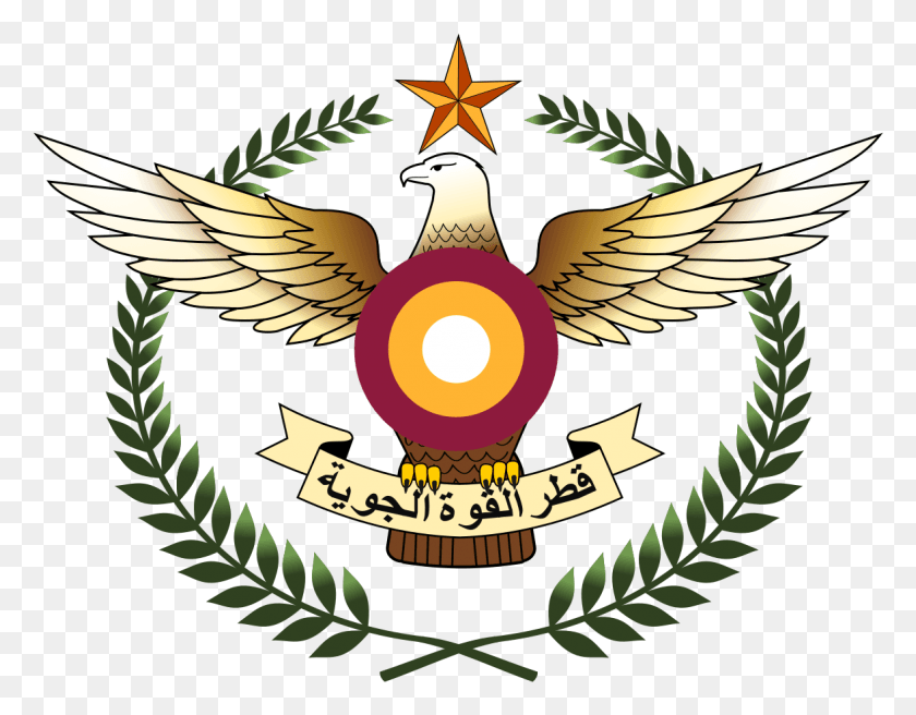 1176x899 Qatar Air Force Emblem Qatar Air Force Logo, Symbol, Trademark, Bird HD PNG Download