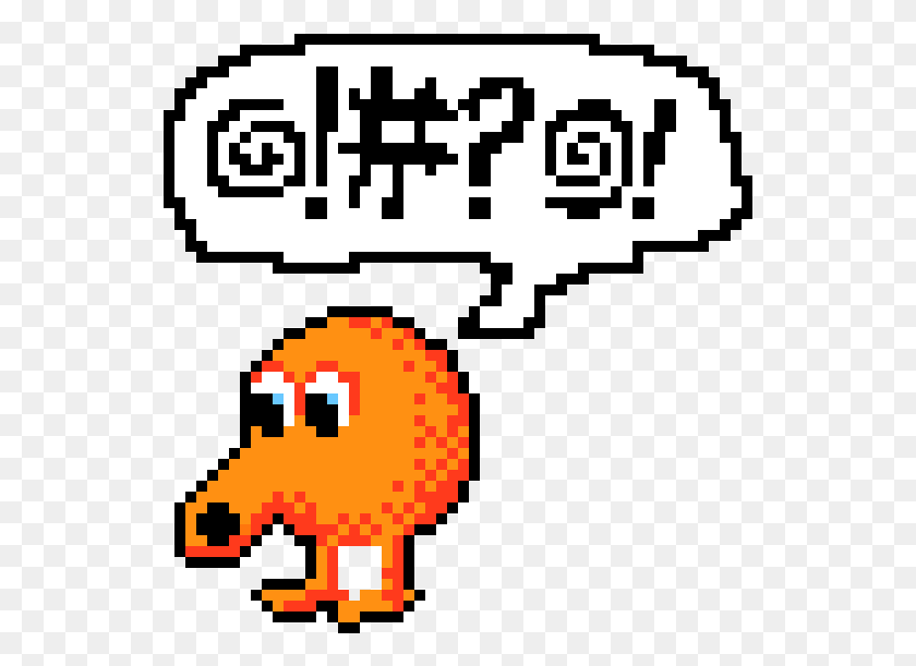 541x551 Png Qbert Qbert Perler Из Бисера, Pac Man, Super Mario Hd Png Скачать