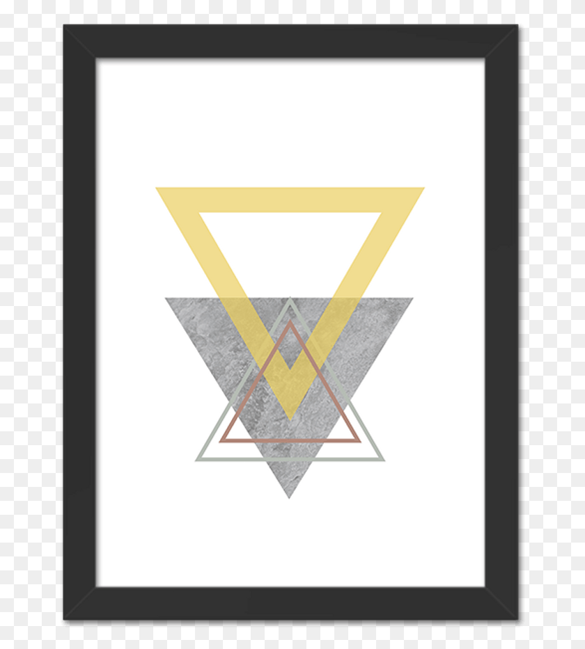 670x873 Quadro Triangulo Amarelo Crest, Symbol, Star Symbol, Rug HD PNG Download