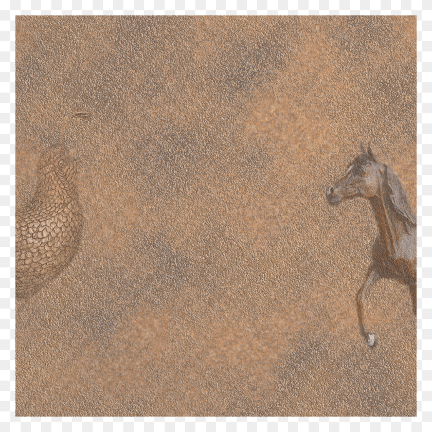 1400x1400 Quail And Horse In Bronze Background Sand HD PNG Download