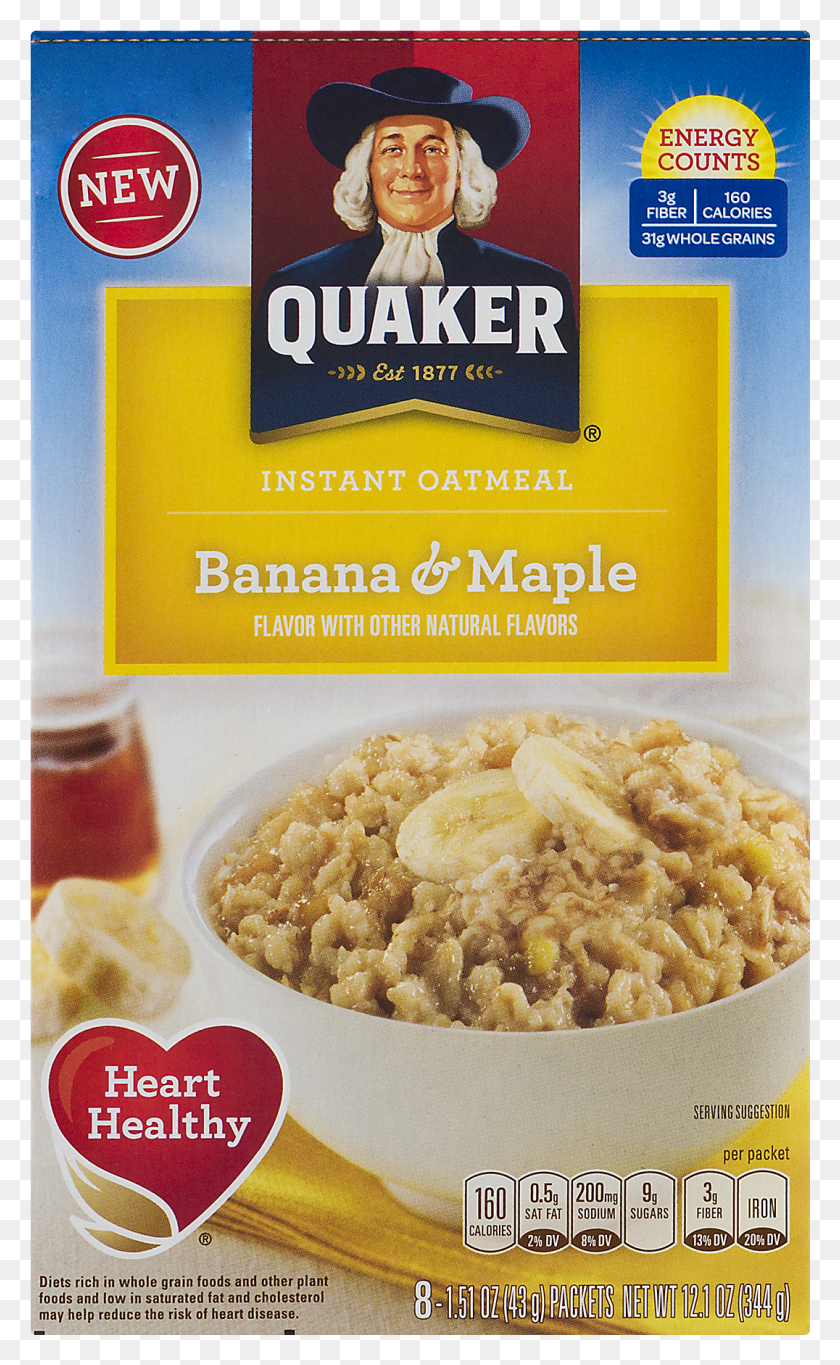 1076x1801 Quaker Instant Oatmeal Banana Amp Maple 8 Packets Banana Cream Quaker Oatmeal HD PNG Download