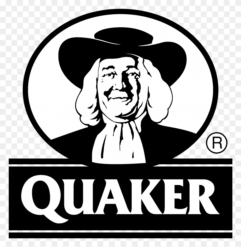 2131x2191 Логотип Quaker Черно-Белый Векторный Логотип Quaker Oats, Трафарет, Этикетка, Текст Png Скачать