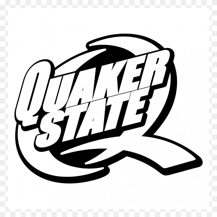 2191x2191 Quaker State Logo Black And White Quaker State, Text, Label, Alphabet HD PNG Download
