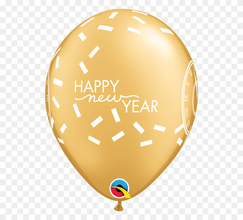 529x700 Qualatex 11 Inch Happy New Year Confetti Countdown 50th Birthday Balloon, Ball, Transportation, Vehicle HD PNG Download