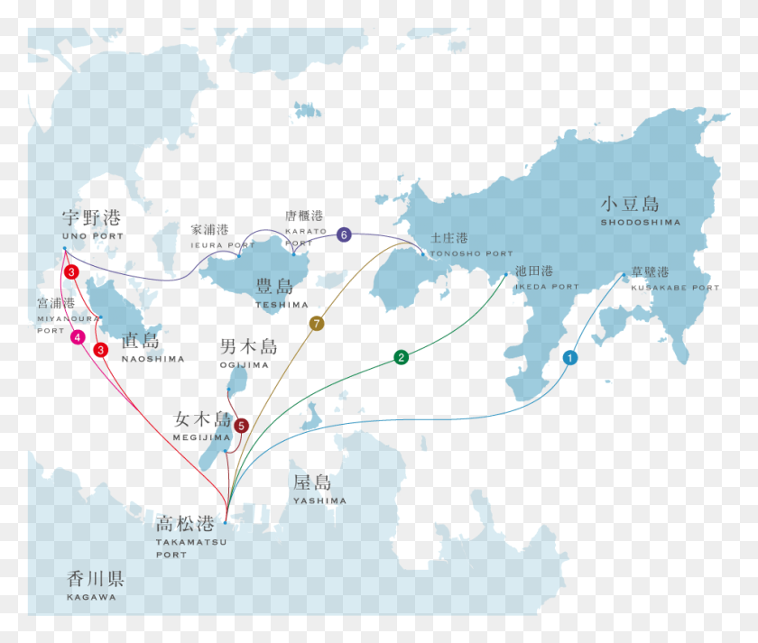 944x791 Qualifying Ferry Routes Setouchi Art, Map, Diagram, Plot HD PNG Download