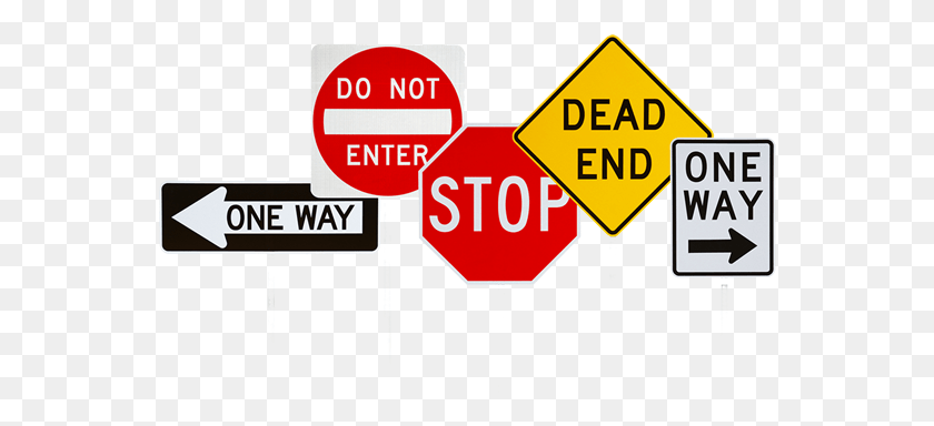 556x324 Quality Custom Signage One Way Sign, Symbol, Road Sign, Stopsign HD PNG Download