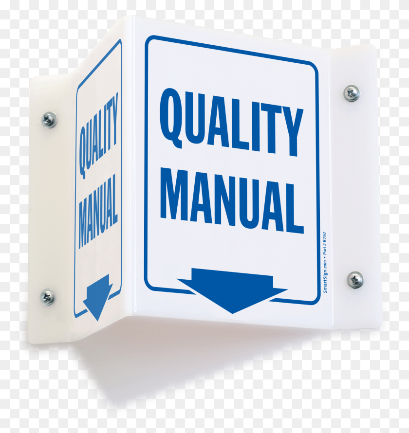 1387x1476 Quality Manual With Down Arrow Sign Sign, Text, Word, Label HD PNG Download