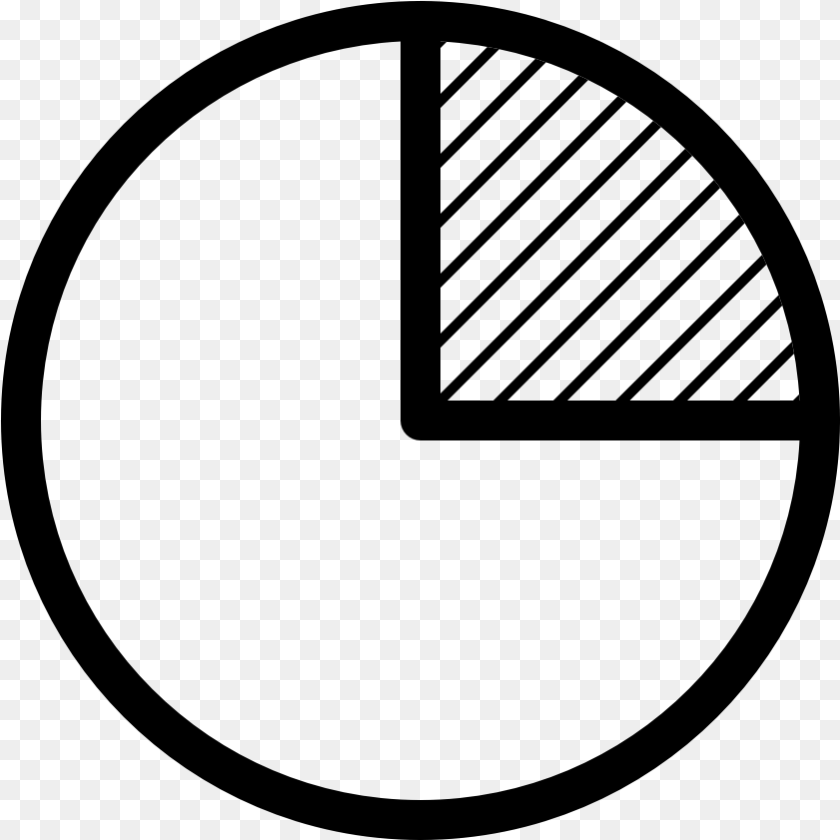 Quarter Chart Pie Quarter Icon, Gray Sticker PNG