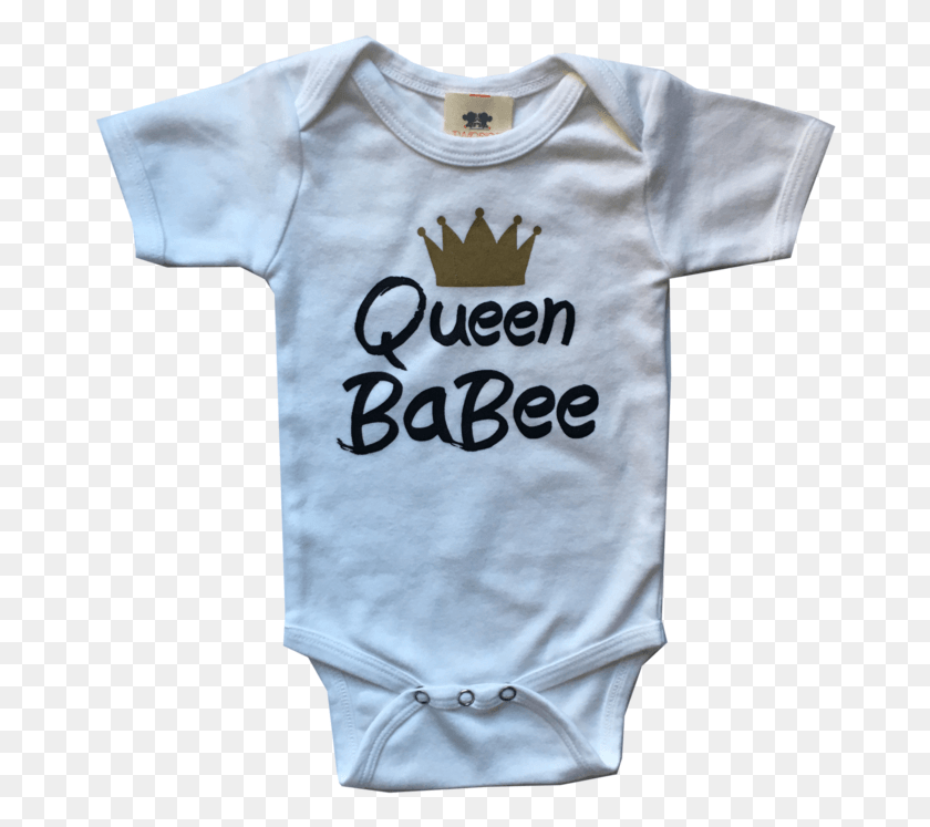 670x687 Queen Babee White Short Sleeve Cotton Interlock Onesie Active Shirt, Clothing, Apparel, T-shirt HD PNG Download