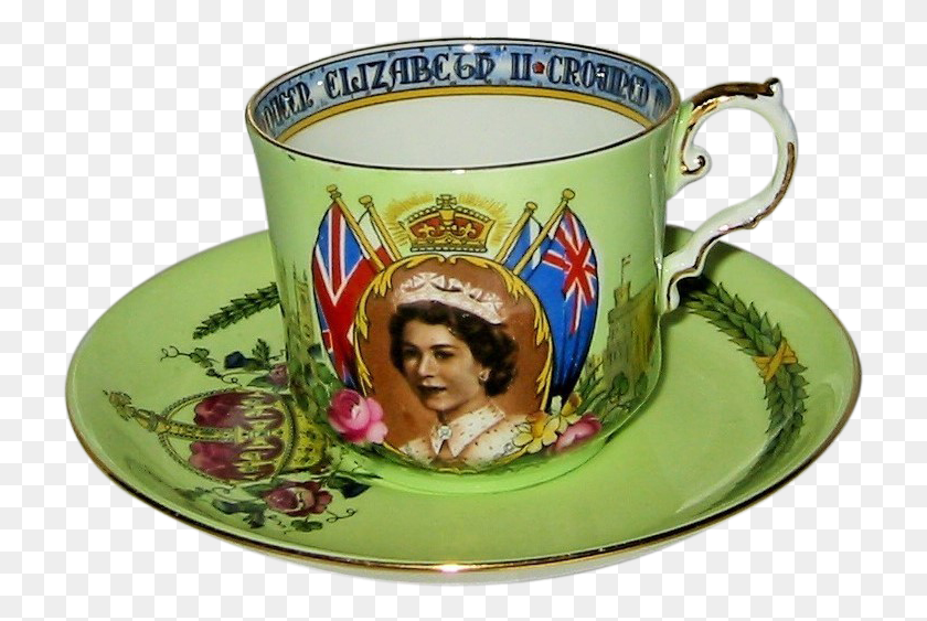 727x503 Queen Elizabeth Ii Royalty Cup, Saucer, Pottery, Coffee Cup HD PNG Download