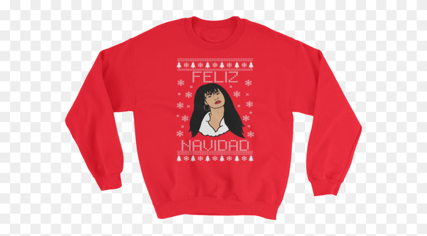 587x404 Queen Feliz Navidad Ugly Christmas Sweater Selena Quintanilla Ugly Christmas Sweater, Clothing, Apparel, Sweatshirt HD PNG Download