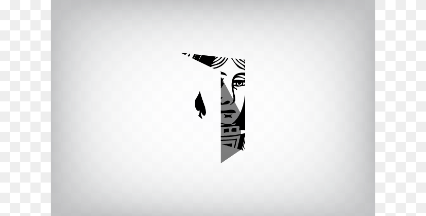 640x426 Queen Of Spades Symbol Queen Spade Logo Design, Emblem, Stencil, Face, Head Sticker PNG