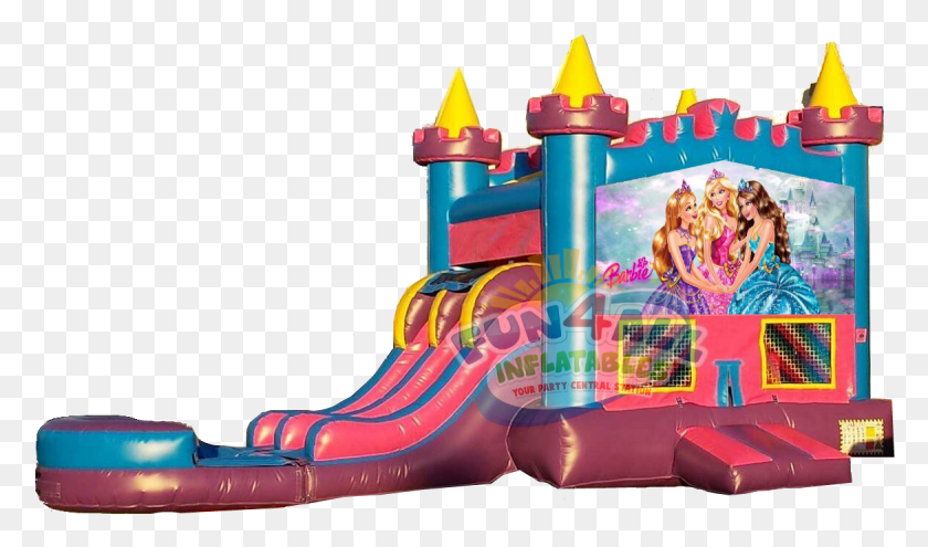 1170x653 Queens Barbie Water Slide Rental Navarre Fl Barbie Water Slide, Inflatable, Person, Human HD PNG Download