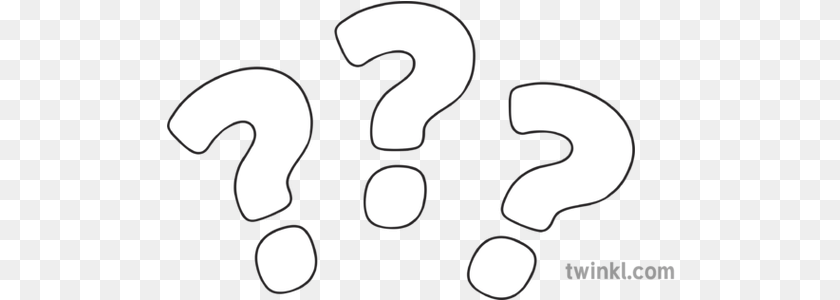 Question Marks Black And White Line Art, Number, Symbol, Text PNG