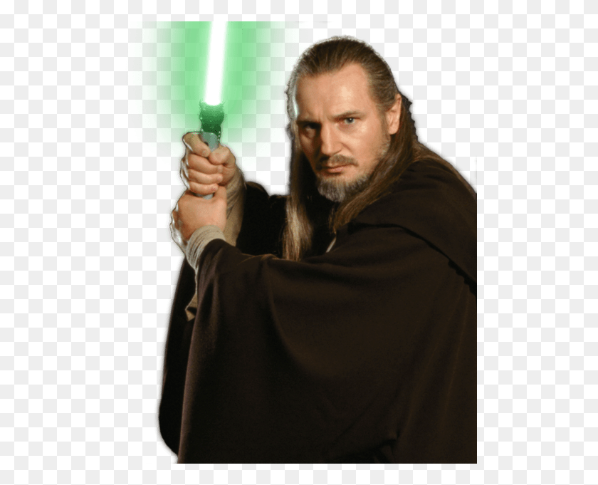 500x621 Qui Gon Is Sexy In A Dad Kind Of Way Star Wars Qui Gon Actor, Person, Human, Light HD PNG Download