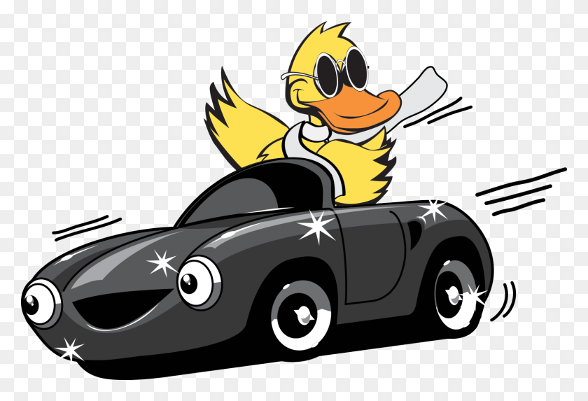 1520x1000 Descargar Png Quick Quack Car Wash Banner Pato De Dibujos Animados Conduciendo Un Coche, Vehículo, Transporte, Automóvil Hd Png