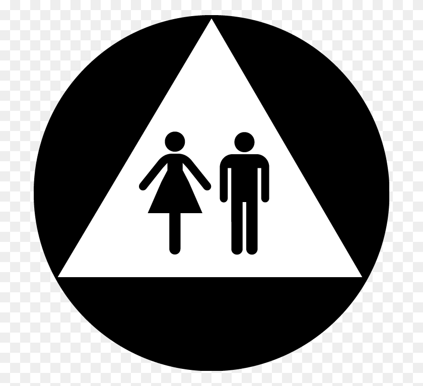 706x706 Quick View Unisex Signs For Bathrooms, Symbol, Sign, Triangle HD PNG Download