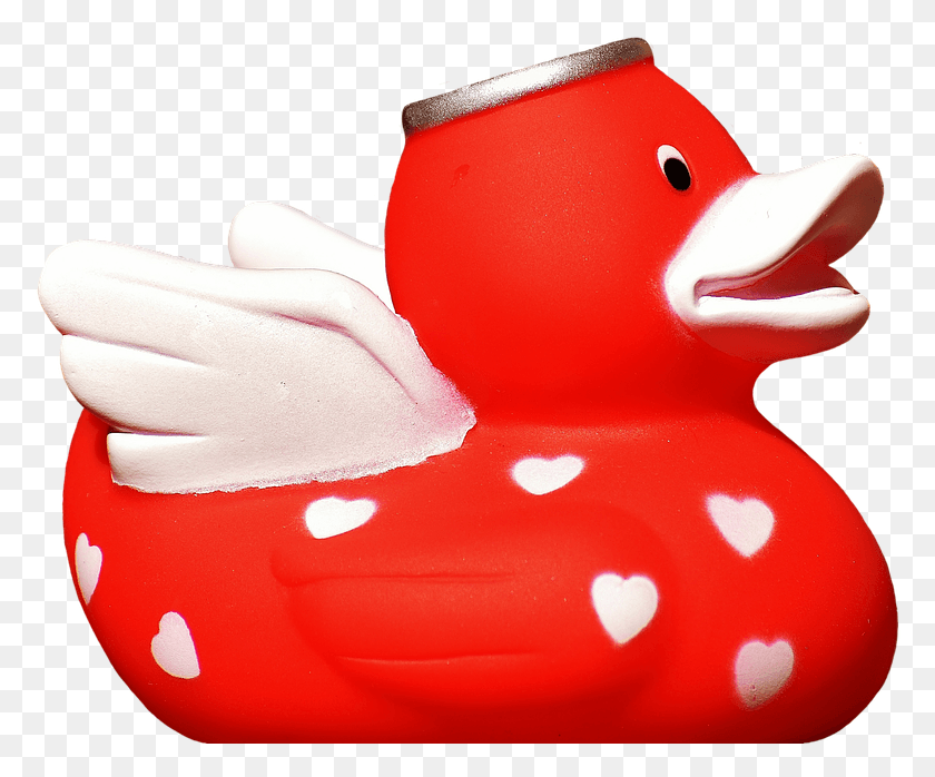 780x638 Quietscheente Angel Duck Rubber Cute Transparent Background Toy Rubber Ducks, Figurine, Animal, Plush HD PNG Download