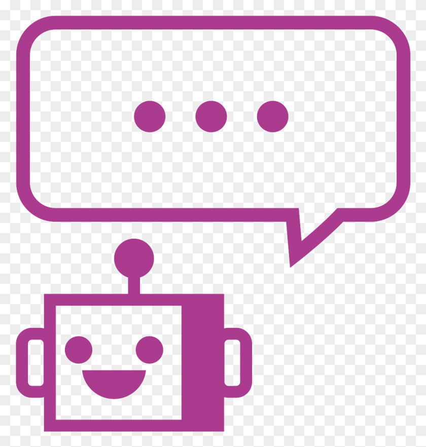 1027x1083 Quirky Robot Head With Chat Bubble That Has Three Dots, Text, Symbol, Alphabet HD PNG Download