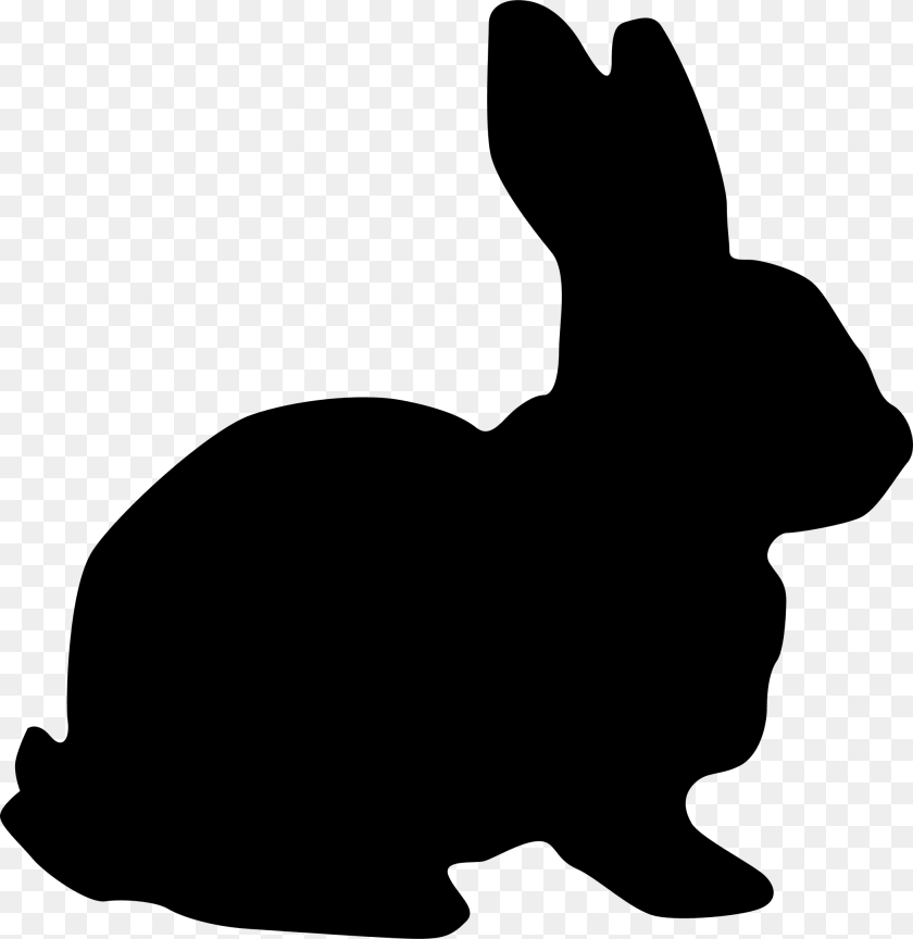 2096x2156 Rabbit Silhouette Rabbit Silhouette Clipart, Animal, Mammal, Hare, Rodent PNG