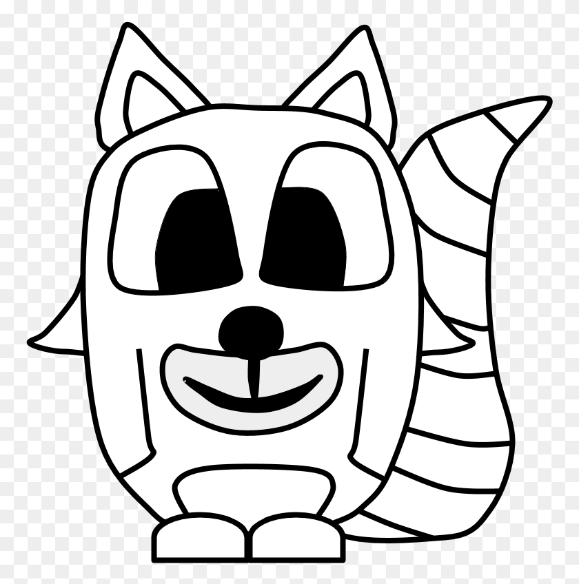 765x788 Raccoon Big Eyes Black And White Cartoon Animal Cartoon, Stencil, Label HD PNG Download