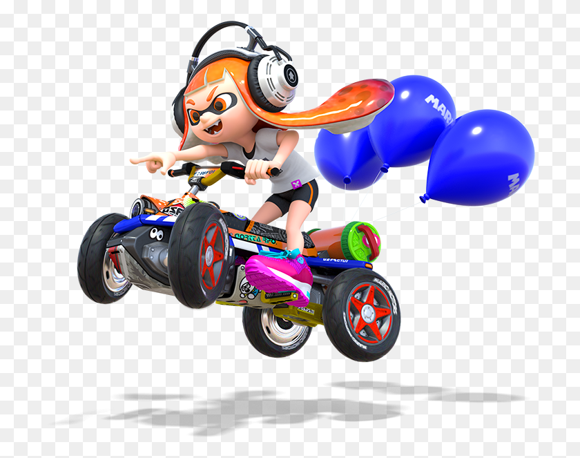 711x603 Race Anytime Anywhere Inkling Girl Mario Kart 8 Deluxe, Kart, Vehicle, Transportation HD PNG Download