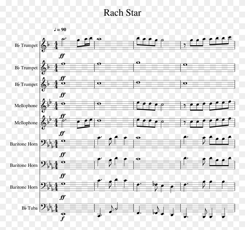 773x730 Rach Star Sheet Music 1 Of 44 Pages Rolex Piano Sheet Music, Gray, World Of Warcraft HD PNG Download