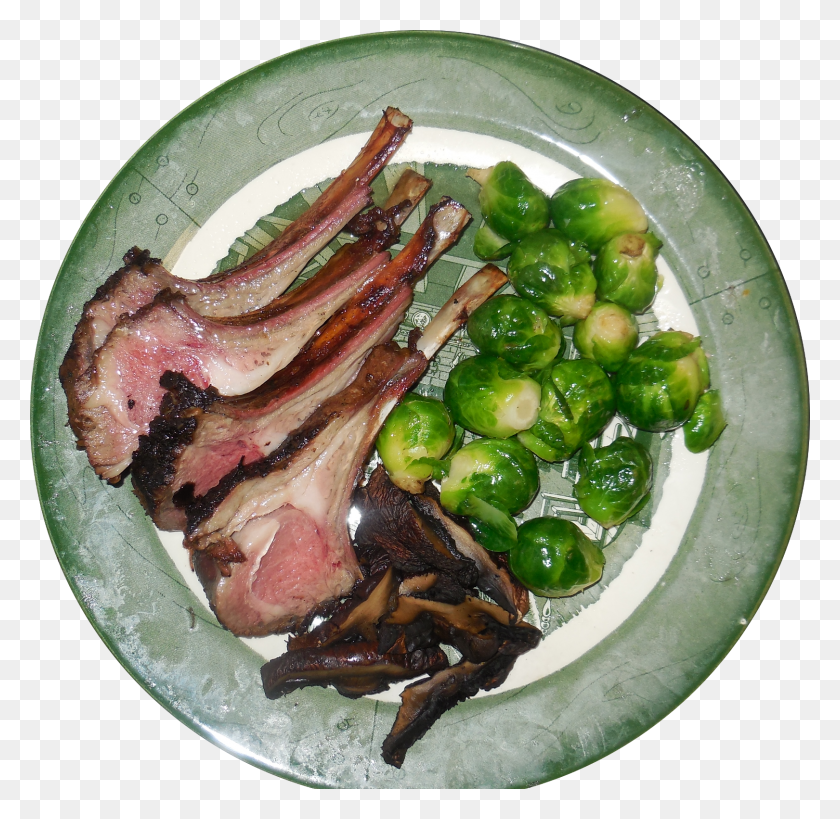 1620x1578 Rack Of Lamb With Brussels Sprouts And Grilled Portobello Roast Beef, Dish, Meal, Food HD PNG Download